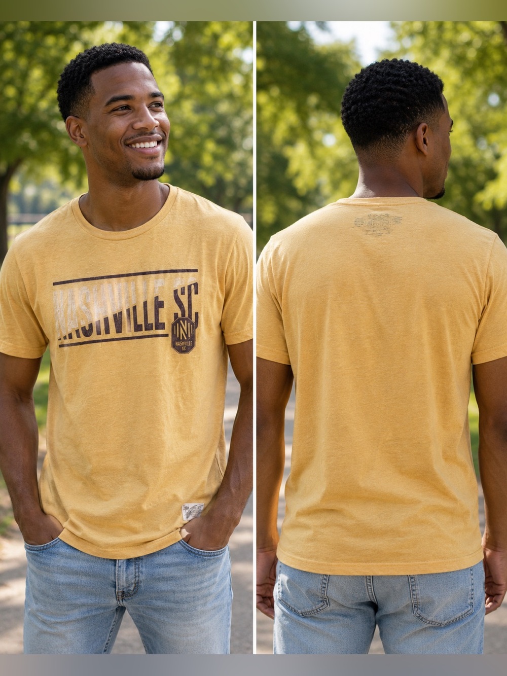 🆕 Nashville SC Original Retro Brand Men’s XL Gold Graphic T-Shirt NWT